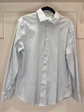 Goodfellow & Co Men's Blue & White Stripe Long Sleeve Button Down Shirt Large